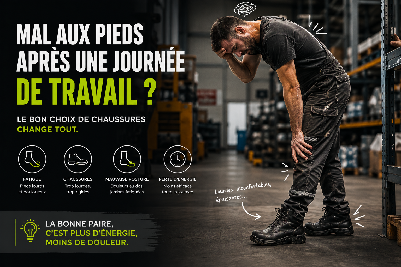 Chaussures de sécurité pour rester debout toute la journée : comment choisir ?