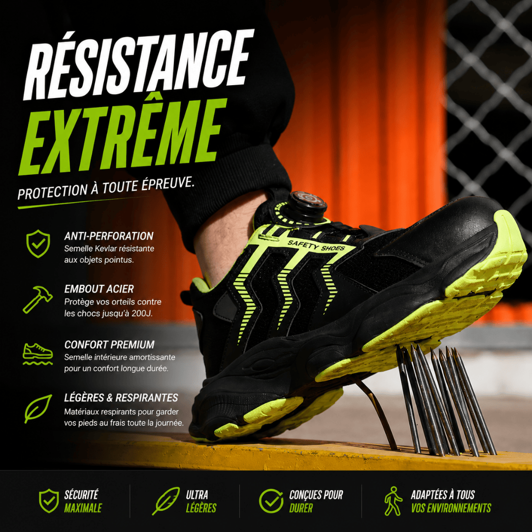 Chaussure de sécurité NÉO avec semelle anti-perforation et protection acier