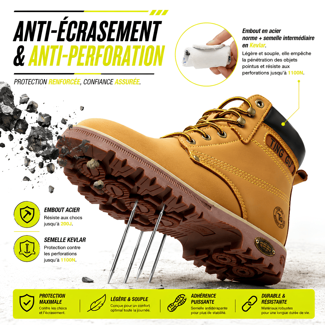 Chaussure de sécurité montante IRON avec semelle anti-perforation 1100 N